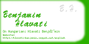 benjamin hlavati business card
